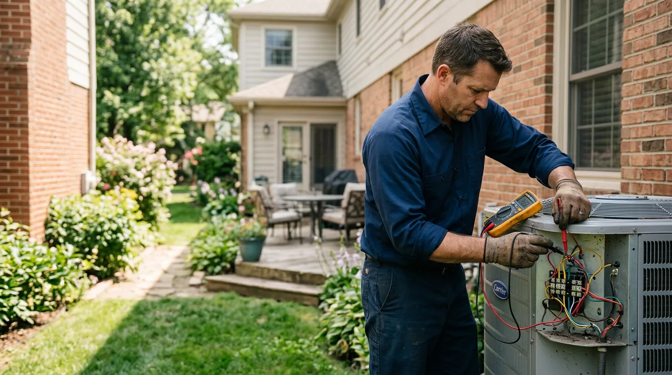 HVAC technician working near Camp Lejeune, NC